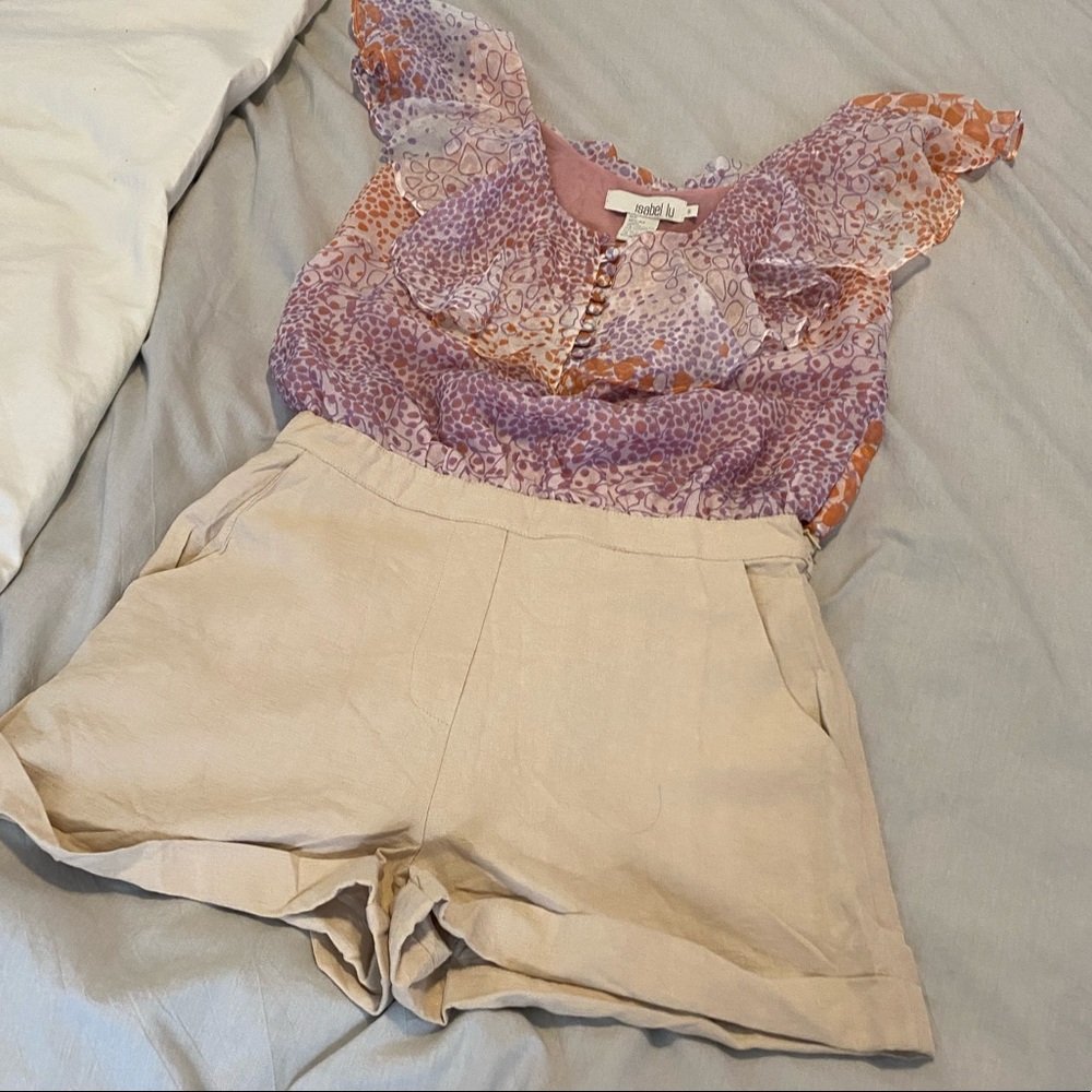Isabel Lu Pink/Tan Romper